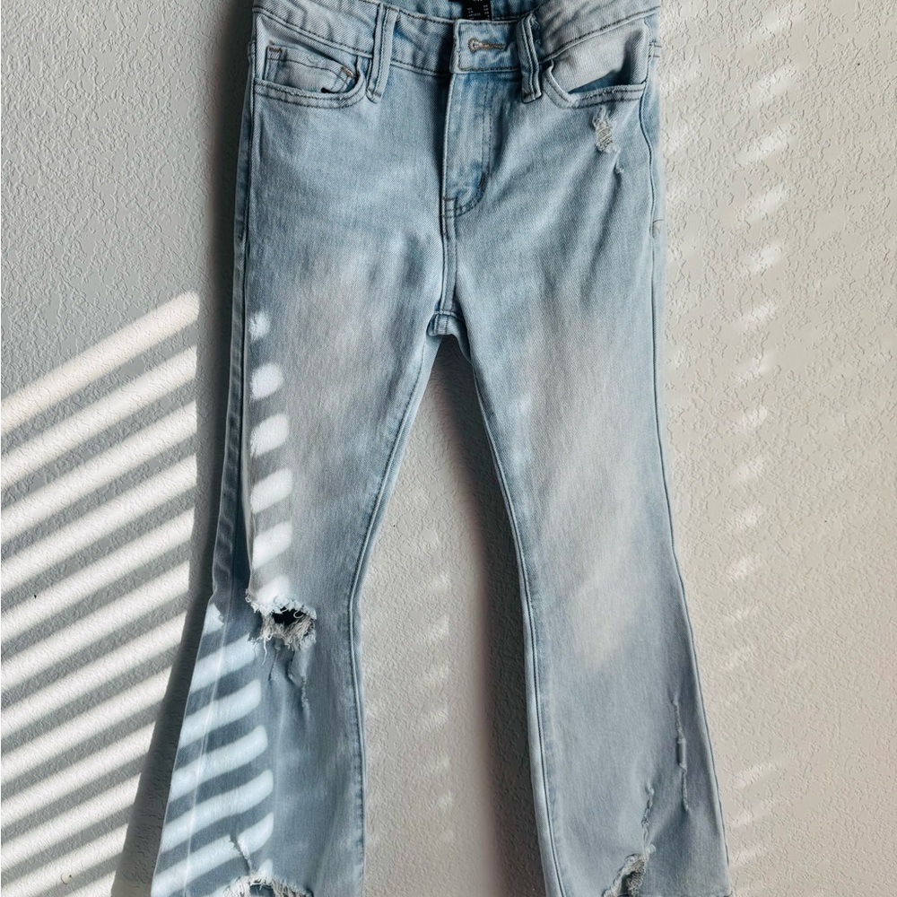 Forever 21 Kids Faded Blue Ripped Jeans